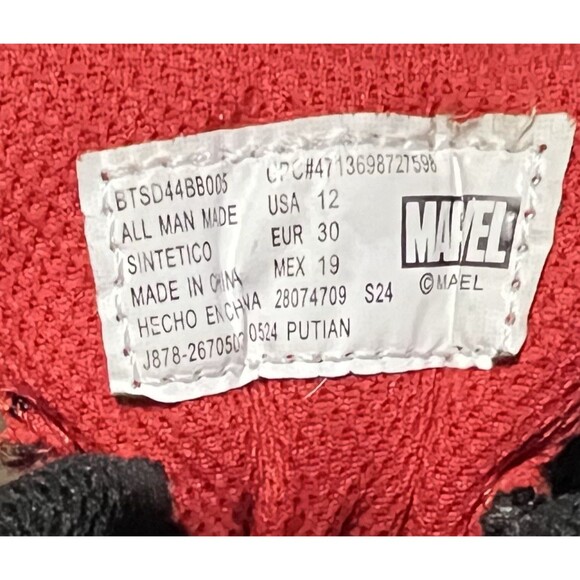 Marvel Spiderman Shoes Boys Size 12 Light Up Hook Loop Black Red - Picture 6 of 6